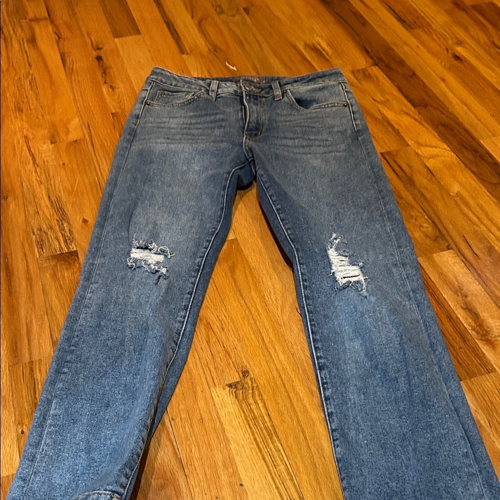 Just USA Distressed Blue Straight Jeans